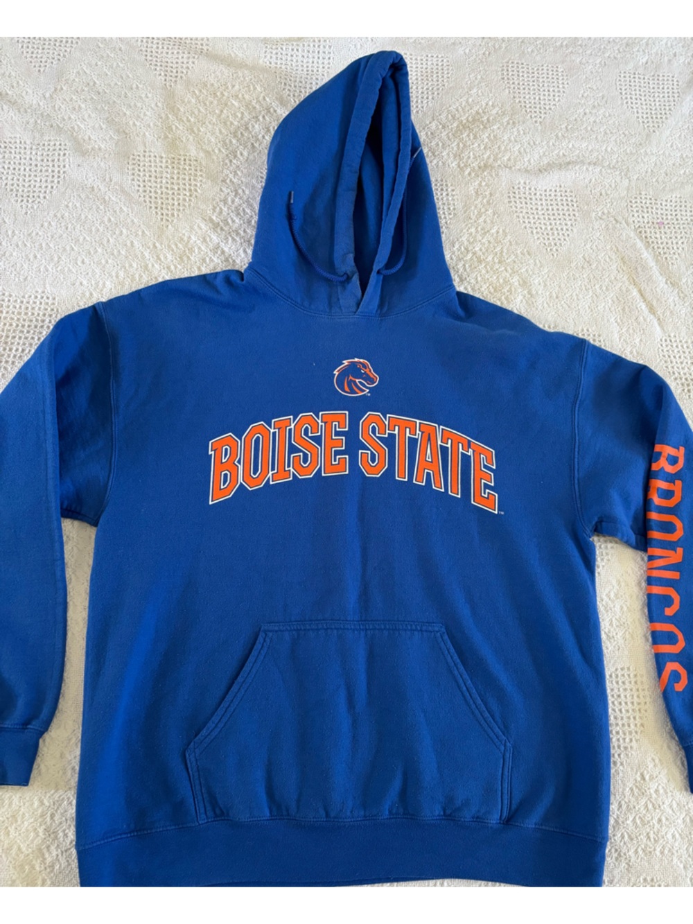Vintage Y2K Boise State Broncos Blue Hoodie Sweatshirt Mens Large
